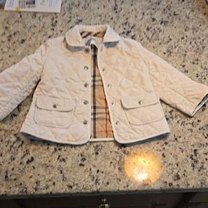 Burberry Cream Quilted Puffer Jacket